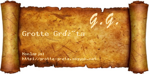 Grotte Gréta névjegykártya